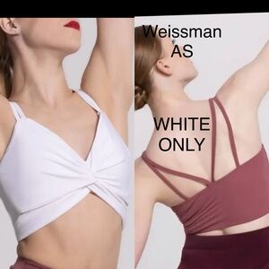 White twisted dance bra